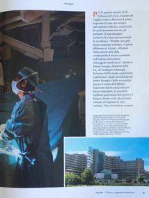 La pagina del servizio con l’immagine dell’Ospedale Brotzu di Cagliari